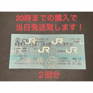 ジェイアール(JR)の青春18きっぷ　　2024夏　2回分(鉄道乗車券)