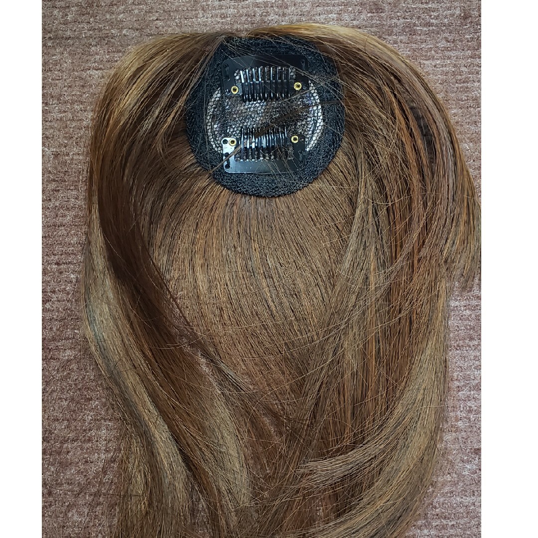 頭頂部ウィッグ 25cm ヘアピース 部分かつら ダークブラウンの 頭頂部ウィッグ 25cm ヘアピース 部分かつら ダークブラウンの
