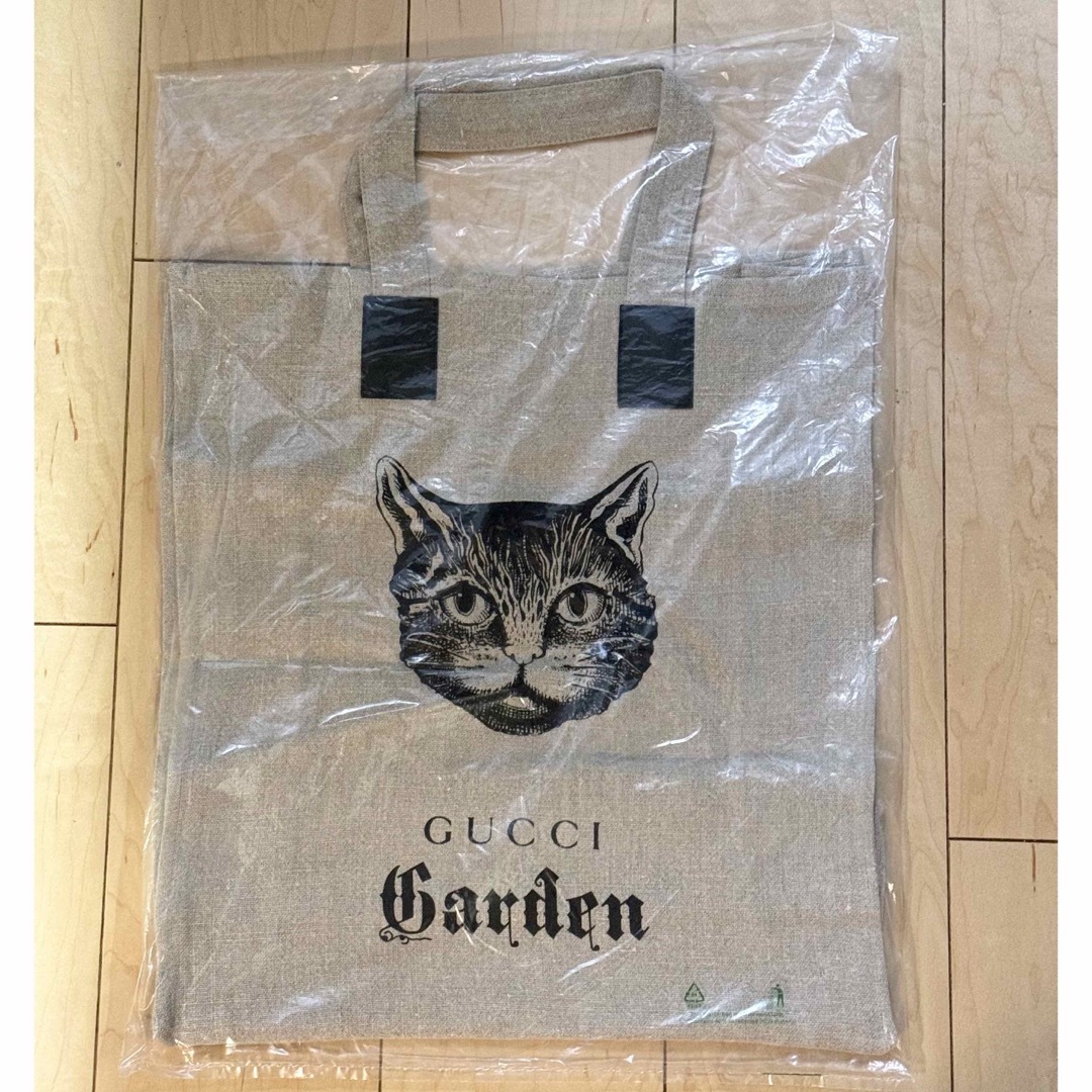GUCCI - GUCCI グッチ ガーデン マチつき トートバッグ キャット GUCCI - GUCCI グッチ ガーデン マチつき トートバッグ キャット