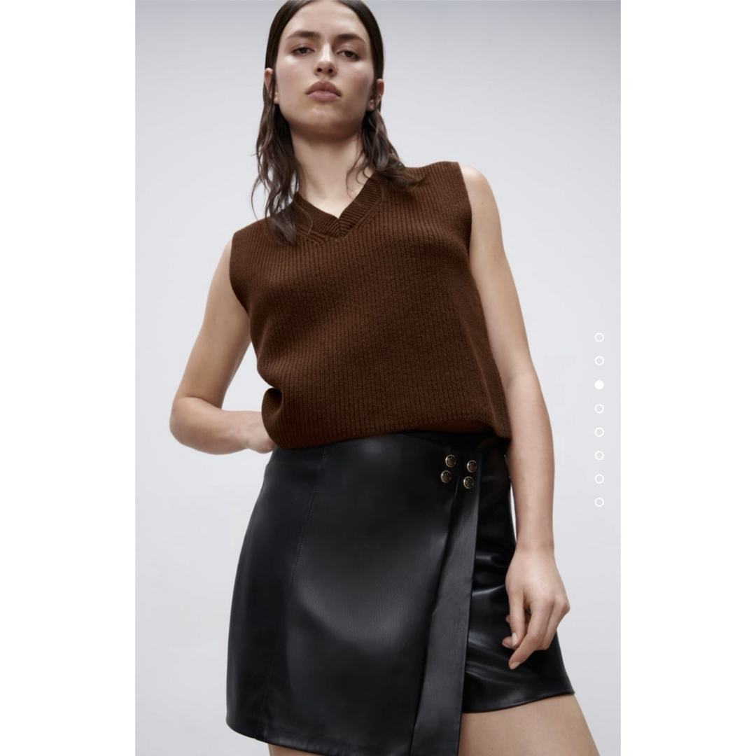ZARA - 【SALE】ZARA フェイクレザースコート ミニスカートの ZARA - 【SALE】ZARA フェイクレザースコート ミニスカートの