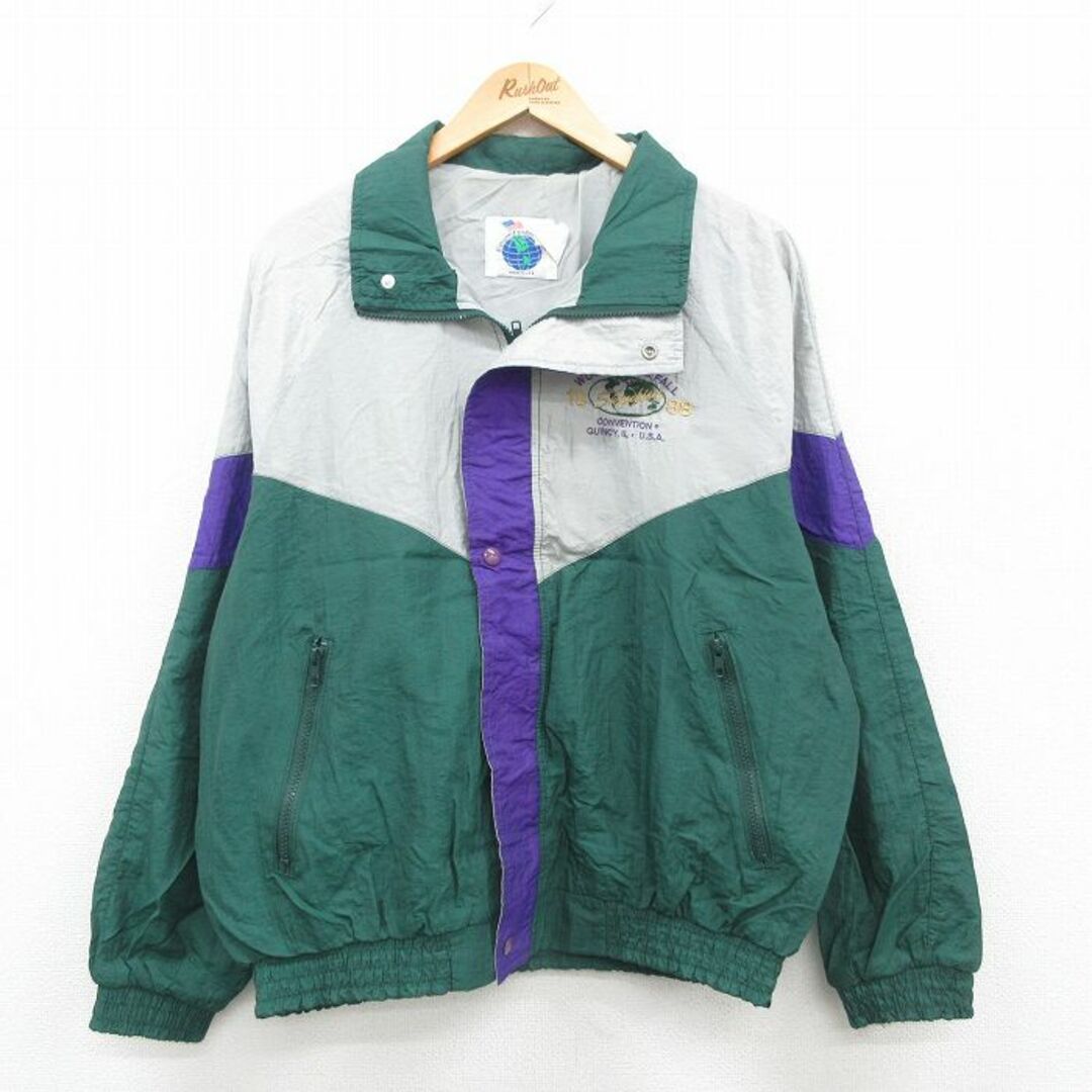 L☆古着 長袖 ナイロン ジャケット メンズ 90年代 90s WORLD L☆古着 長袖 ナイロン ジャケット メンズ 90年代 90s WORLD