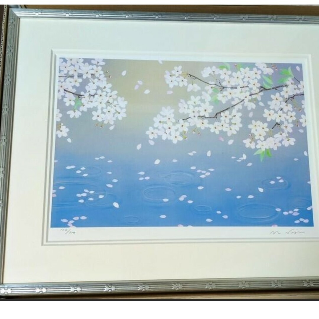 野地美樹子「桜舞う」 絵画 風景画 日本画 額装 アーカイバル(版画) 野地美樹子「桜舞う」 絵画 風景画 日本画 額装 アーカイバル(版画)
