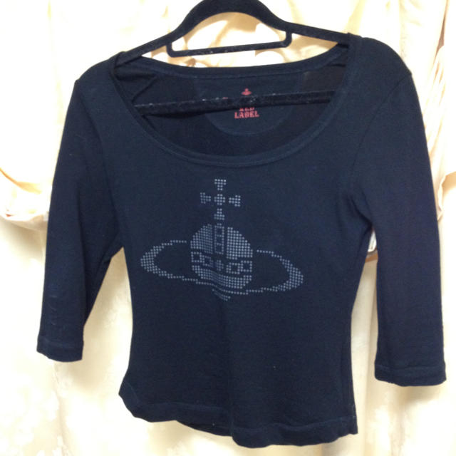 Vivienne Westwood(ヴィヴィアンウエストウッド)のヴィヴィアン✨黒七部Ｔシャツ レディースのトップス(Tシャツ(長袖/七分))の商品写真