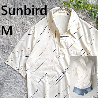 Sunbird　総柄　レトロ　ポロシャツ　D71
