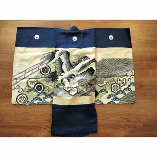 正絹　お宮参り　産着　初着　男の子　着物　きもの　鷹　松(着物)