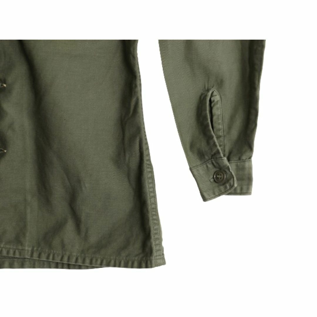 60s 米軍実物 US ARMY コットン サテン ユーティリティ シャツ S 60s 米軍実物 US ARMY コットン サテン ユーティリティ シャツ S