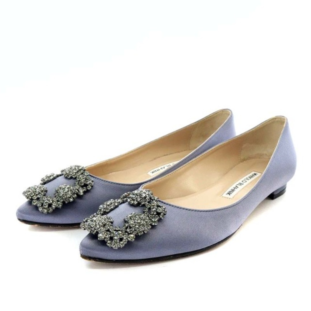 未使用 MANOLO BLAHNIK マノロブラニク ハンギシ サテン 34.5