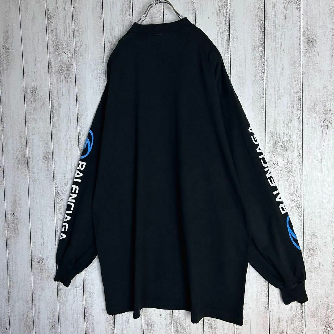 現行モデル】バレンシアガ☆センターロゴ入りロンT ダメージ加工 現行モデル】バレンシアガ☆センターロゴ入りロンT ダメージ加工