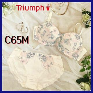 トリンプ(Triumph)のWEB限定品❤️トリンプ 美胸ソフトブラ クラッシーペタルズ ブラショーツ C6(ブラ&ショーツセット)