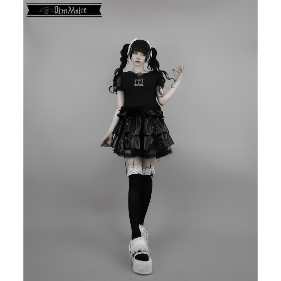 DimMoire ディムモアール チュールトップス ブラック レフレム DimMoire ディムモアール チュールトップス ブラック レフレム