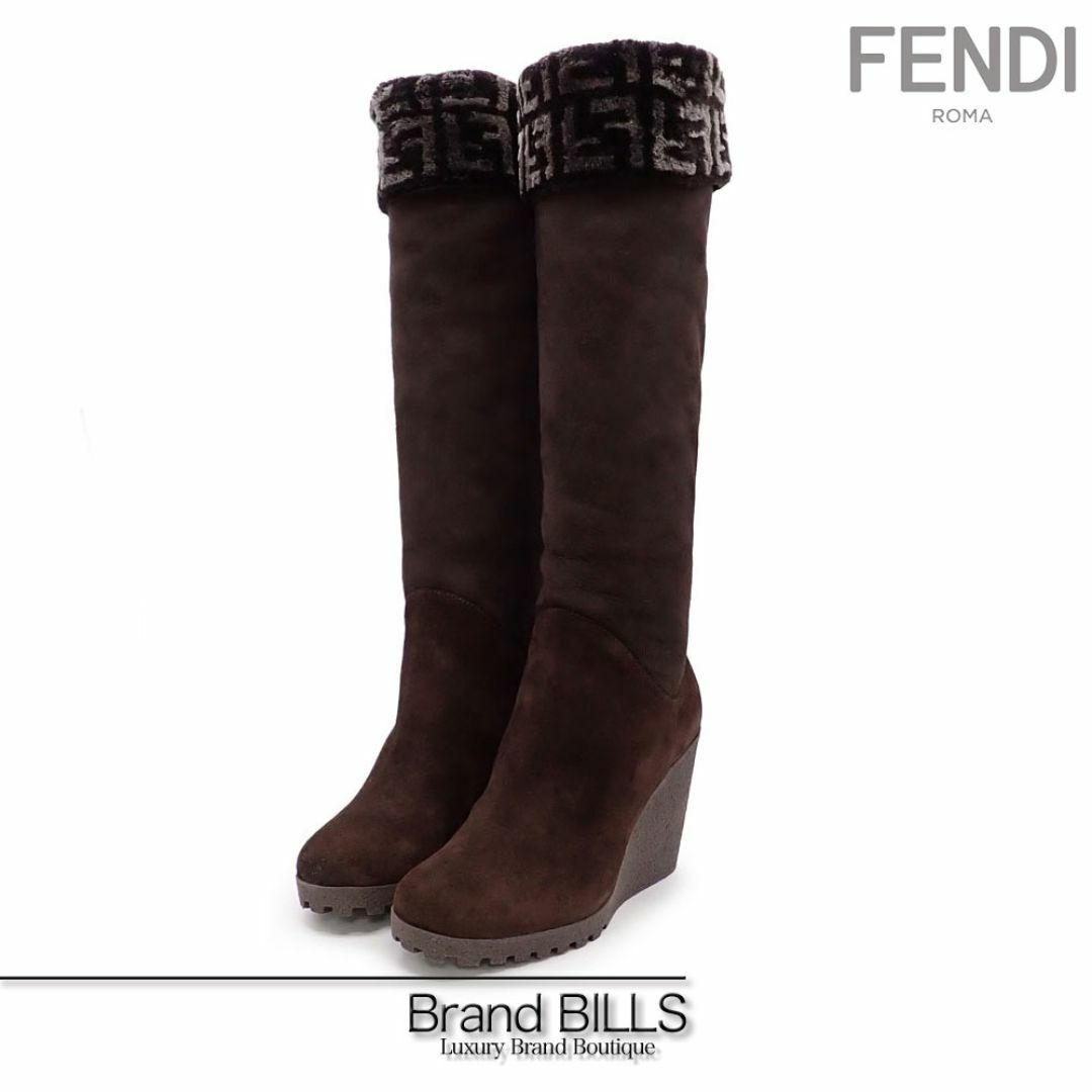 FENDI - 未使用品 フェンディ ロングブーツ スエード ムートン FENDI - 未使用品 フェンディ ロングブーツ スエード ムートン