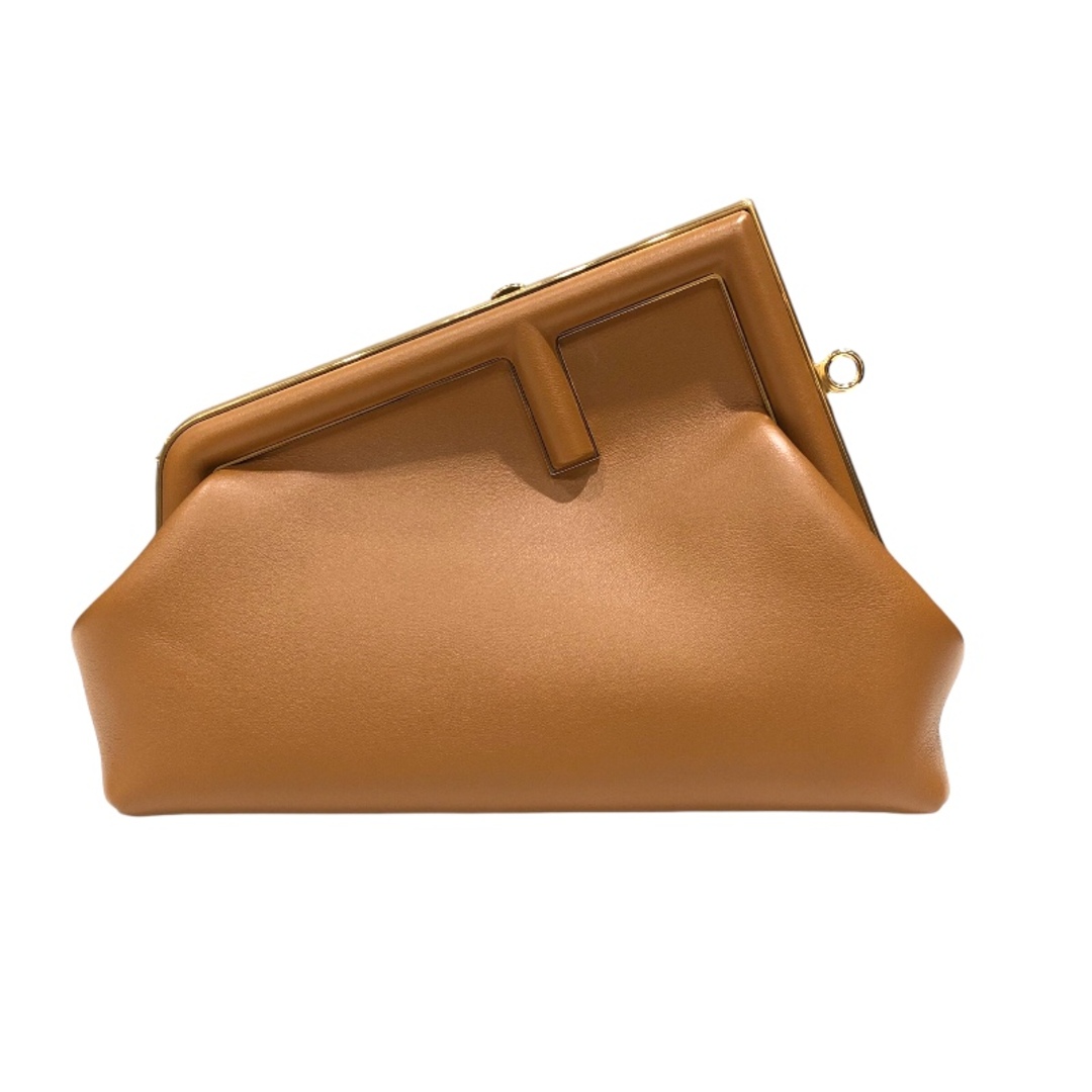 FENDI - 　フェンディ FENDI ファーストスモール 8BP129ABVE ブラウン ゴールド金具 レザー レディース セカンドバッグ