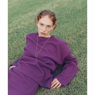 アダムエロペファム(ADAM ET ROPE' FEMME)の【パープル（50）】【Miller for ADAM ET ROPE】別注WAFFLE L/S TEE(カットソー(長袖/七分))