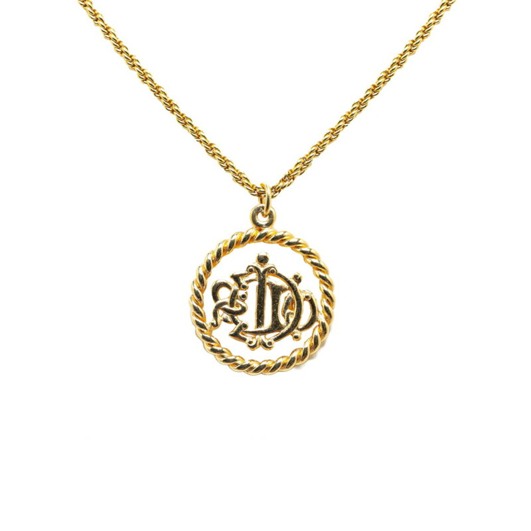 Dior - 美品 ディオール ロゴ ツイスト ラウンド ネックレス メッキ レディース Dior 【1-0165693】