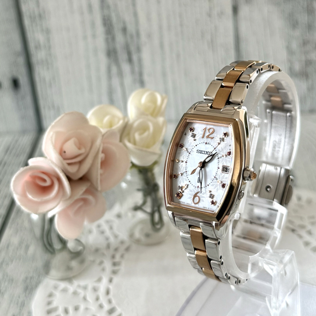 限定】SEIKO ルキア 腕時計 花柄 1B32-0AA0 電波ソーラートノー 限定】SEIKO ルキア 腕時計 花柄 1B32-0AA0 電波ソーラートノー