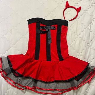 ハロウィン　デビル　コスプレ　仮装(ミニワンピース)