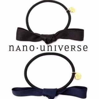 ナノユニバース(nano・universe)の★nano universe★リボン ヘアゴム&ブレスレット ブラック/ネイビー(ブレスレット/バングル)