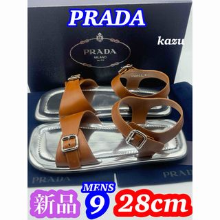 PRADA - 新品 PRADA プラダ サンダル レザー パテント ストラップ メンズ 28