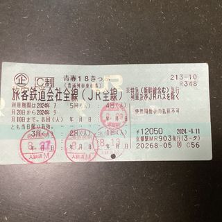 青春18切符　青春18きっぷ　残り1回　即日速達発送(鉄道乗車券)