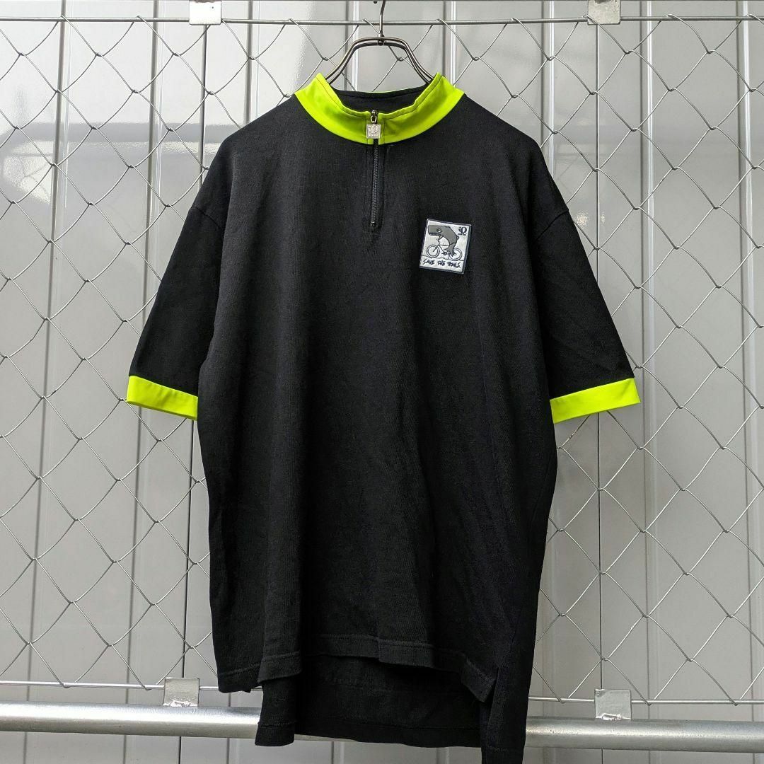 00s リンガーTシャツ ハーフジップ サメ 鮫 プリント 刺繍 00s リンガーTシャツ ハーフジップ サメ 鮫 プリント 刺繍