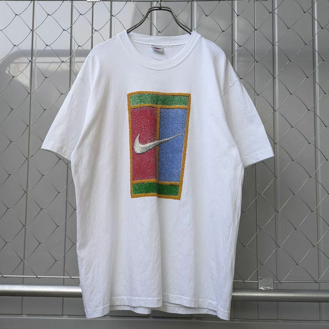 NIKE - 銀タグ 90s USA製 NIKE Tシャツ スウッシュ プリント NIKE - 銀タグ 90s USA製 NIKE Tシャツ スウッシュ プリント