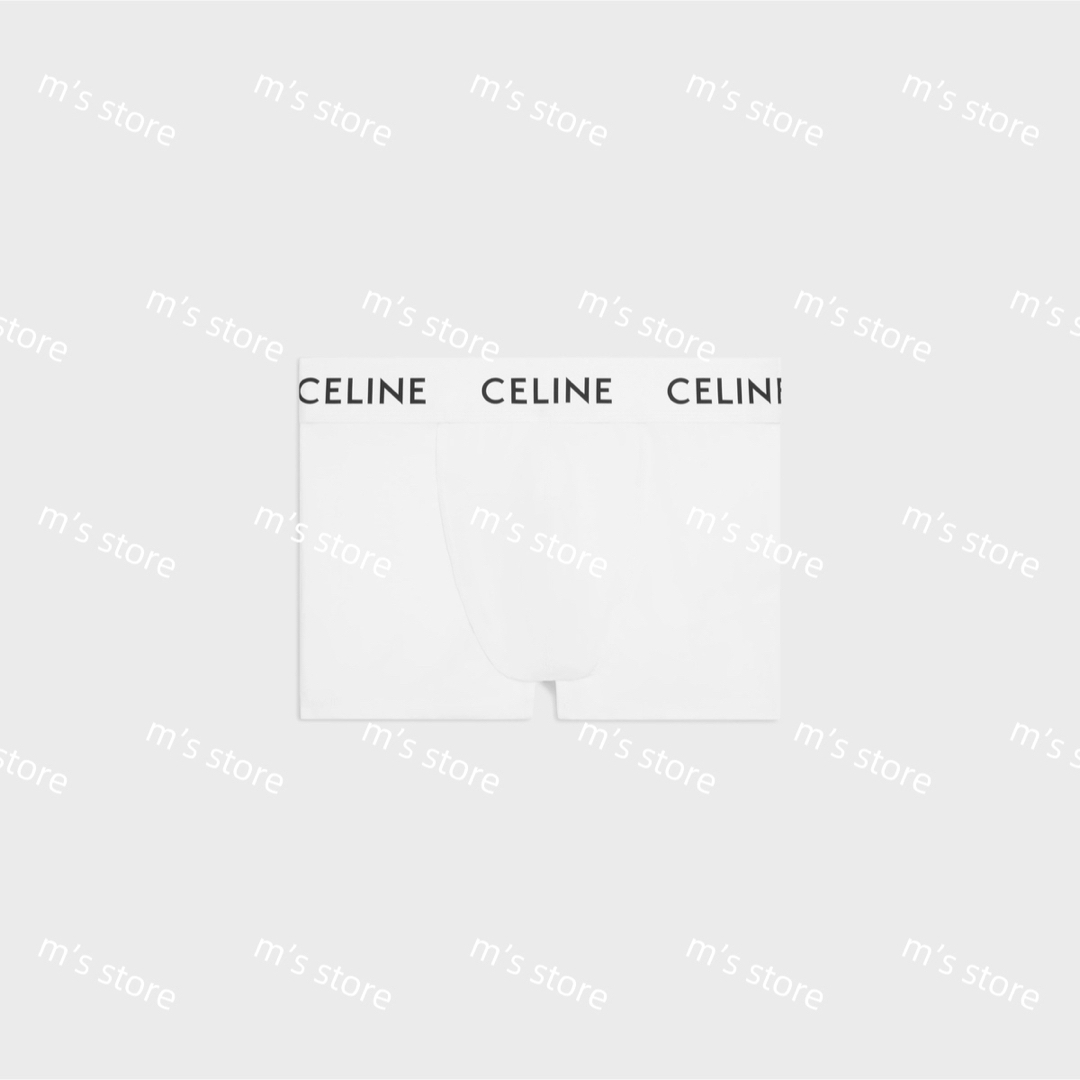 CELINE(セリーヌ)の新品 CELINE セリーヌ ボクサー コットンジャージー ホワイト メンズのアンダーウェア(ボクサーパンツ)の商品写真