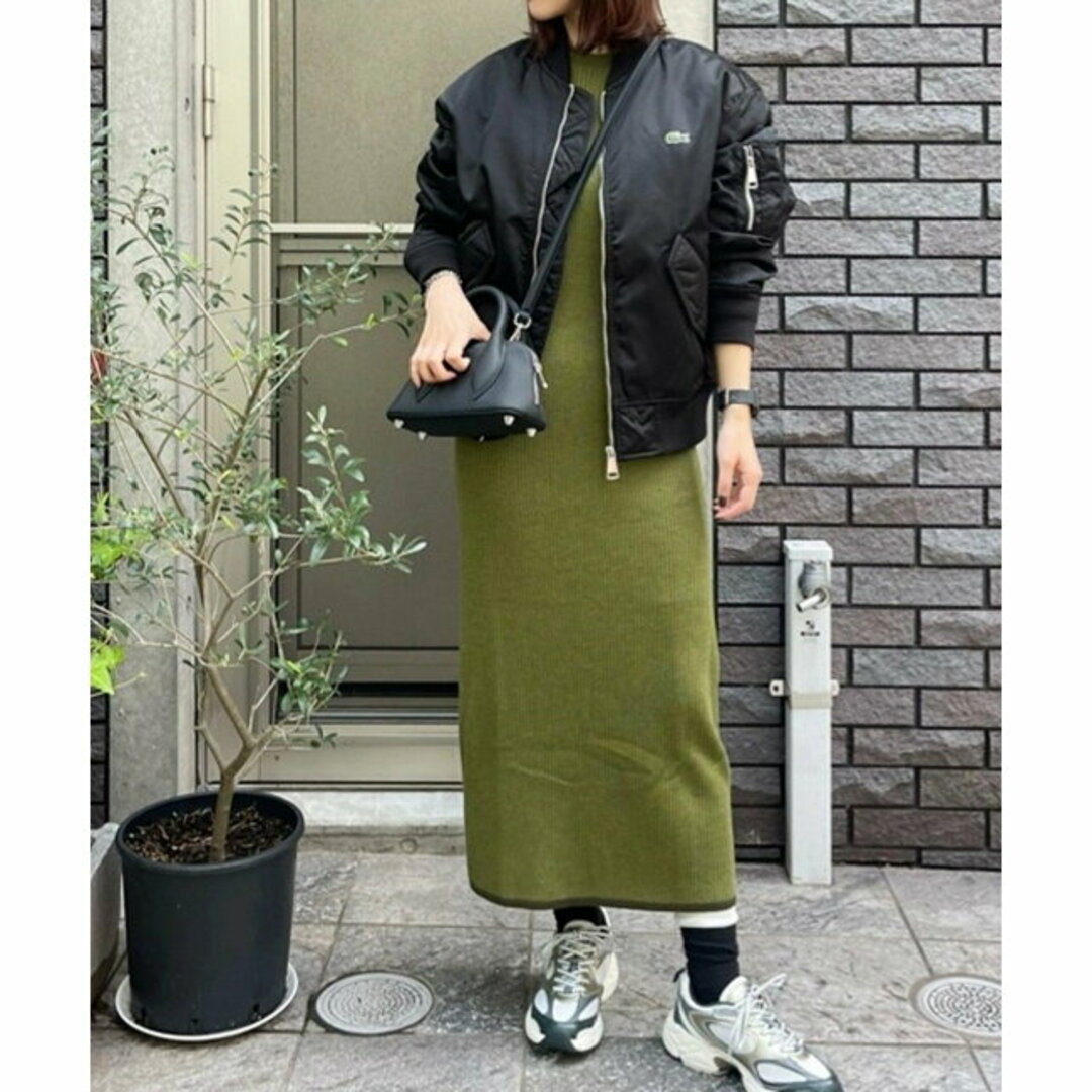 LACOSTE(ラコステ)の【カーキ】ウォッシャブルウール リブニットドレス / リブニットワンピース その他のその他(その他)の商品写真