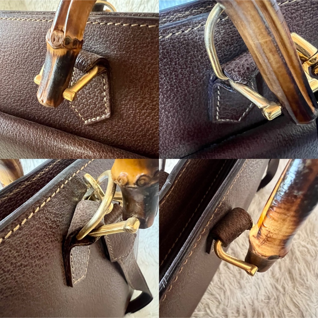 オールドグッチ バンブー ビジネスバッグ ショルダーバッグ 本革 オールドグッチ バンブー ビジネスバッグ ショルダーバッグ 本革