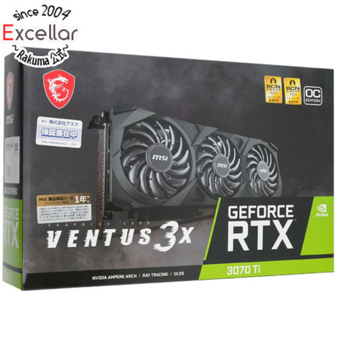 msi(エムエスアイ)の【新品(開封のみ・箱きず・やぶれ)】 MSI製グラボ GeForce RTX 3070 Ti VENTUS 3X 8G OC PCIExp 8GB スマホ/家電/カメラのPC/タブレット(PCパーツ)の商品写真