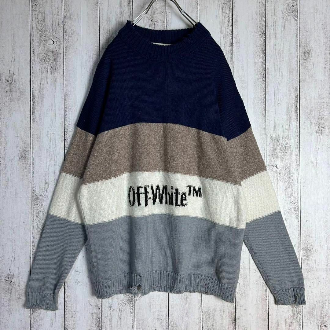 Off-White - 【人気USED加工】オフホワイト☆センターロゴ入り Off-White - 【人気USED加工】オフホワイト☆センターロゴ入り