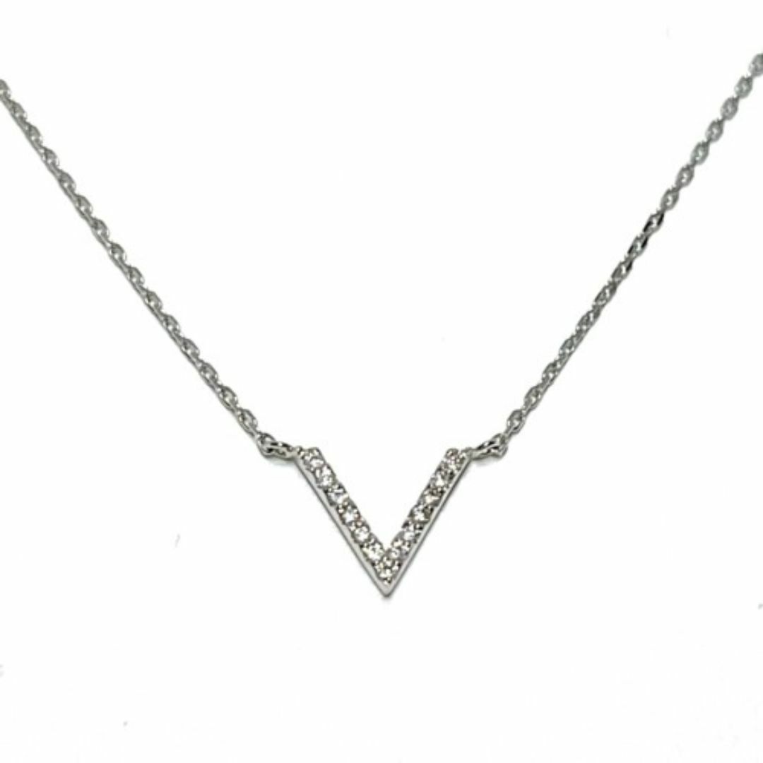 ete エテ Vモチーフ ネックレス K18WG 13Pダイヤモンド0.03ct ete エテ Vモチーフ ネックレス K18WG 13Pダイヤモンド0.03ct