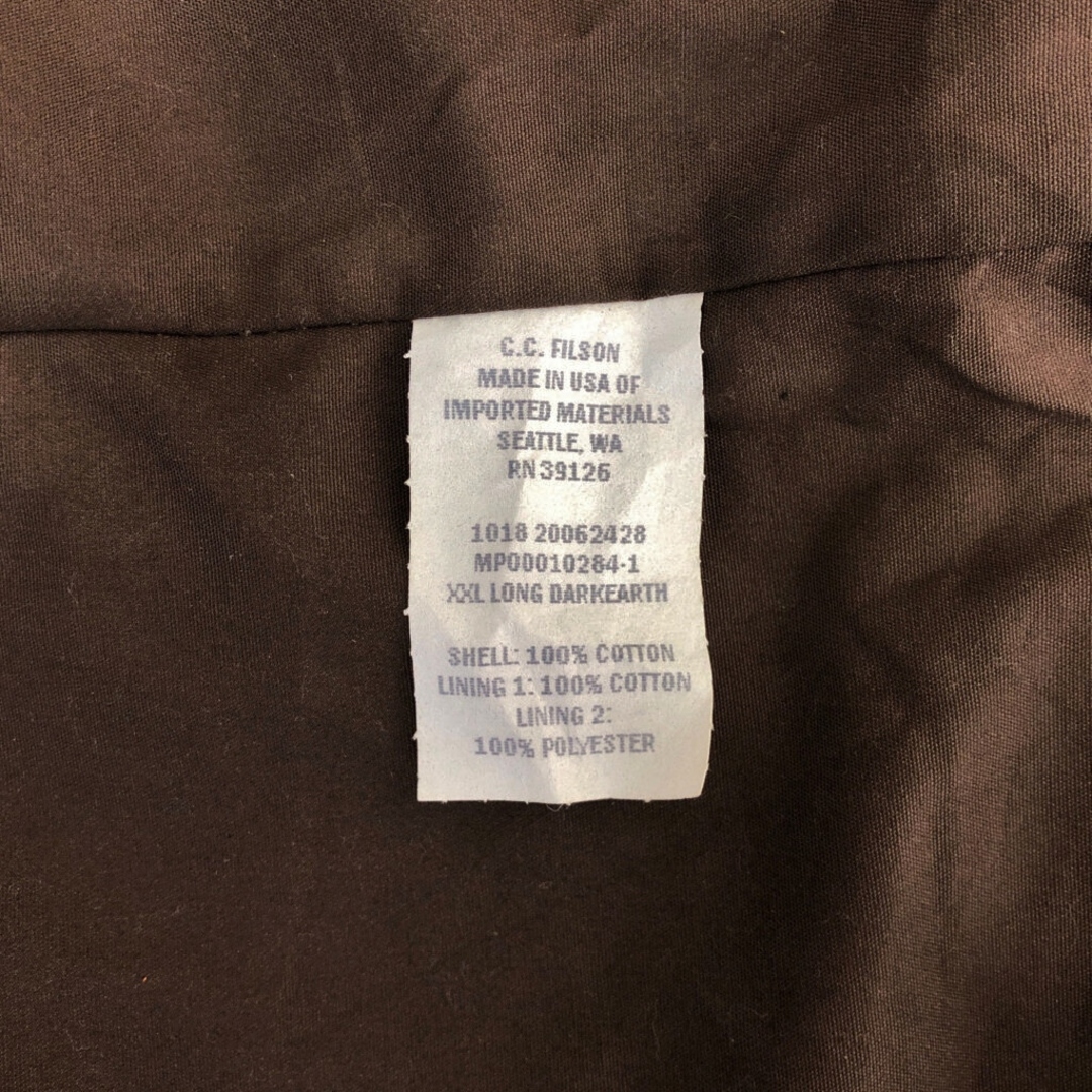 FILSON - USA製 FILSON フィルソン オイルドジャケット 大きい FILSON - USA製 FILSON フィルソン オイルドジャケット 大きい