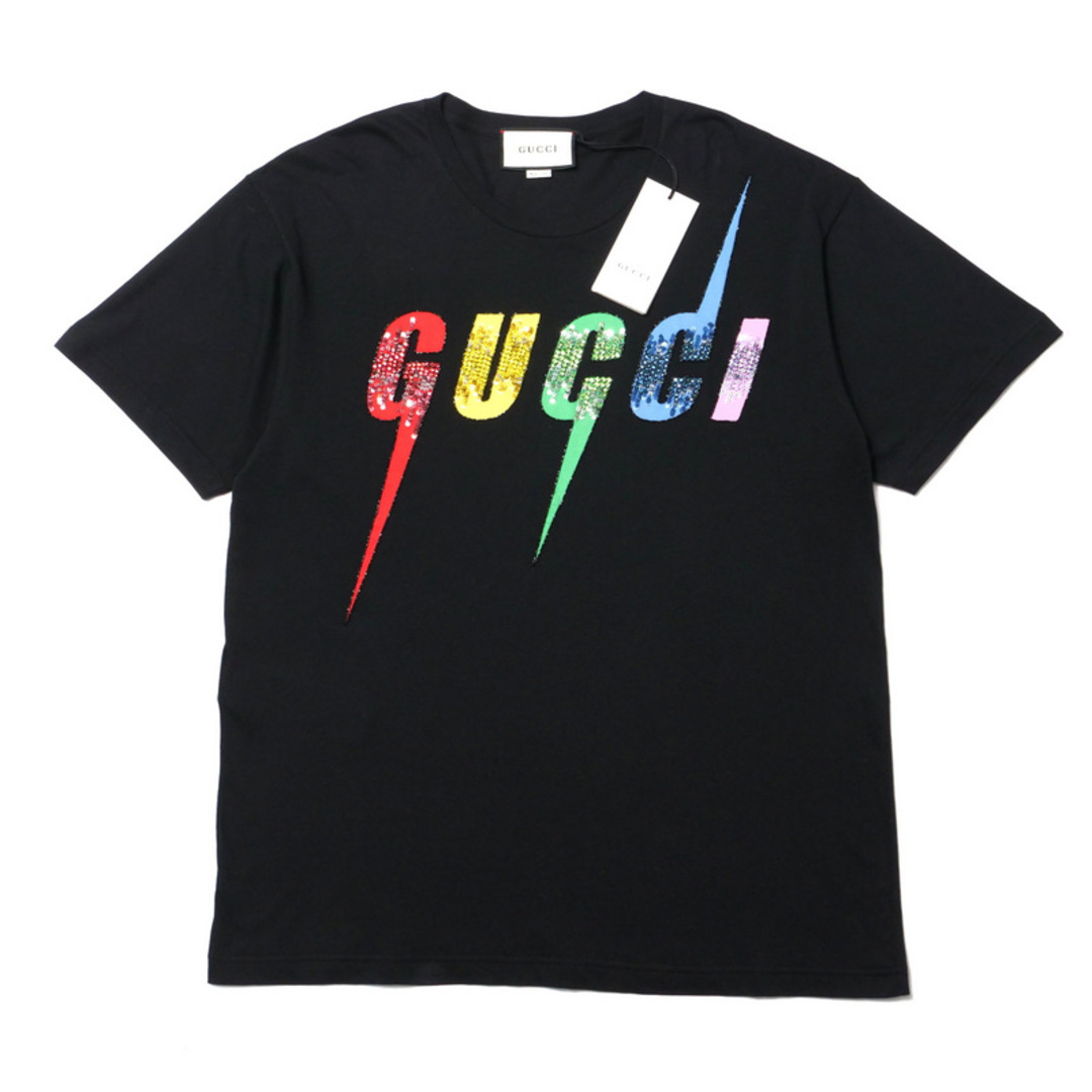 GUCCI - ■未使用品■GUCCI グッチ 半袖Ｔシャツ サイズM（170/92Y） ロゴ ビーズ刺繍 スパンコール イタリア製 20240905/RA1008
