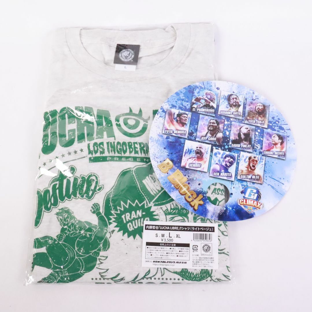 新日本プロレス 内藤哲也 Tシャツ ライトベージュ Ⅼ 新品未使用 新日本プロレス 内藤哲也 Tシャツ ライトベージュ Ⅼ 新品未使用