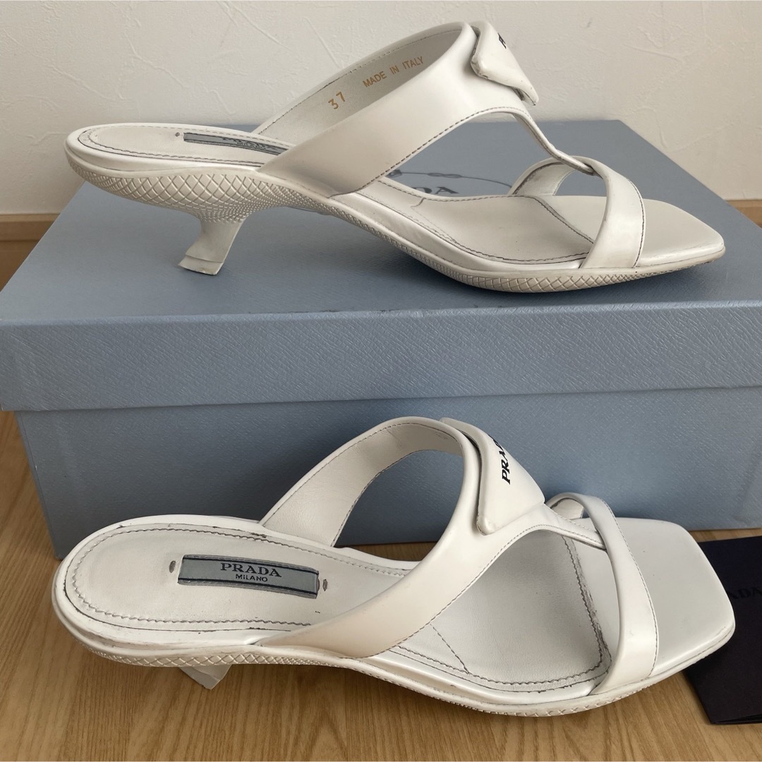 PRADA - 美品 PRADA プラダ トライアングルロゴ サンダル PRADA - 美品 PRADA プラダ トライアングルロゴ サンダル