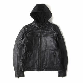 新品 HARLEY-DAVIDSON ハーレーダビッドソン ジャケット サイズ:XL 22AW パーカー付き 3WAY レザー シングル  オーロラル ライダースジャケット AURORAL II JACKET ブラック 黒 アウター ブルゾン 上着【メンズ】(ライダースジャケット)