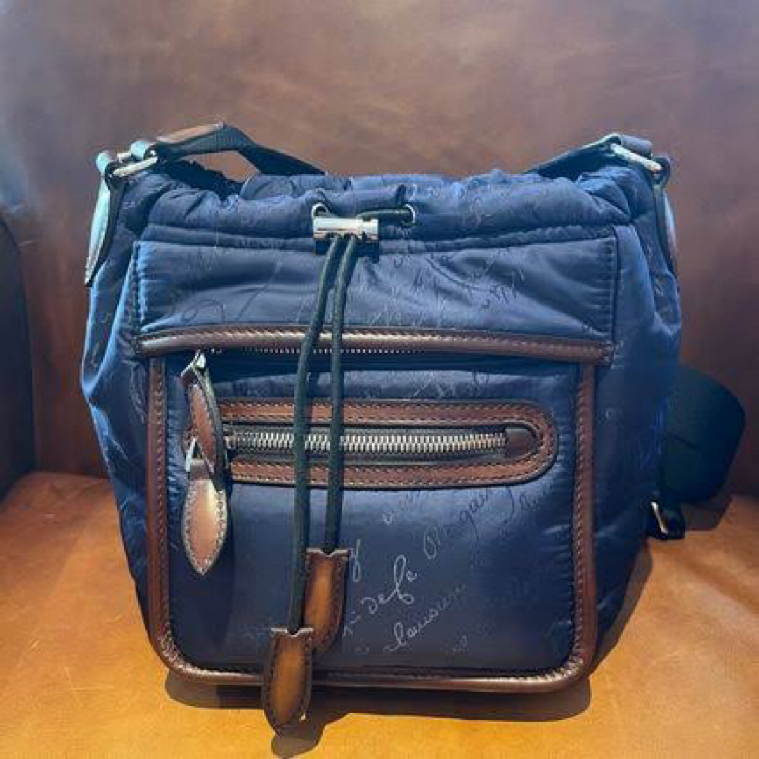 BERLUTI - 定価30,6万 ベルルッティ スクリット ナイロン レザー BERLUTI - 定価30,6万 ベルルッティ スクリット ナイロン レザー