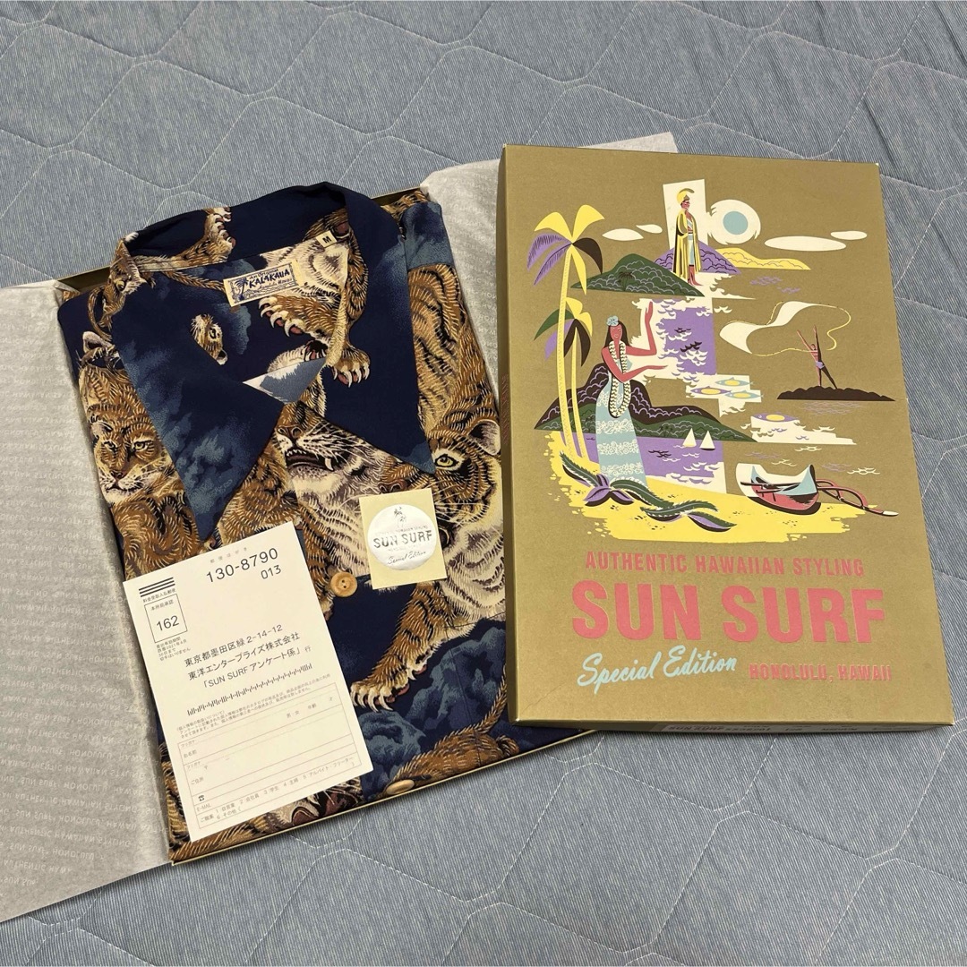 百虎 ブラック SUNSURF サンサーフ アロハシャツ KALAKAUA 黒 百虎 ブラック SUNSURF サンサーフ アロハシャツ KALAKAUA 黒