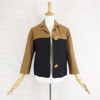 マルニ(Marni)の美品 マルニ/MARNI　バイカラージャケット◆黒×ブラウン/サイズ40(テーラードジャケット)