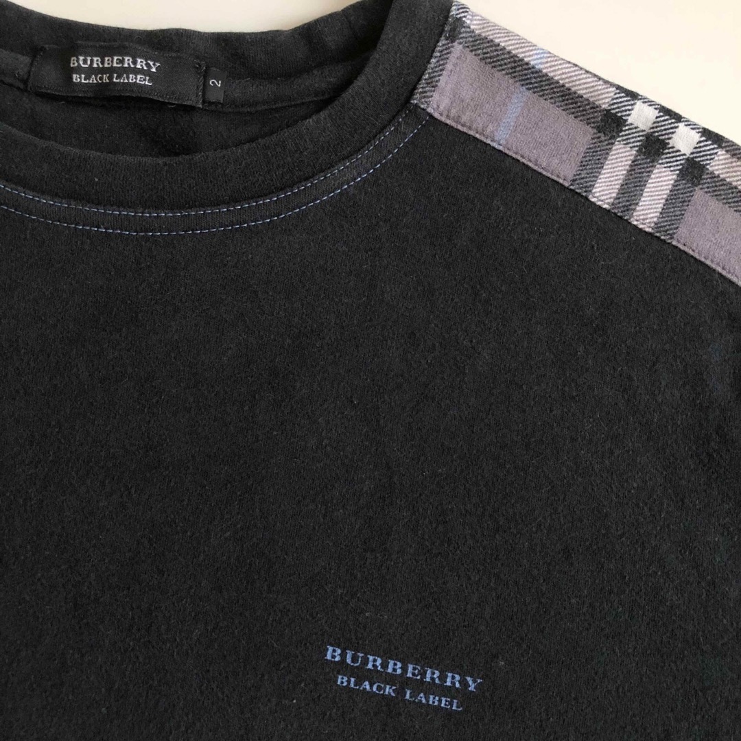 BURBERRY BLACK LABEL - BURBERRY 肩 チェック Tシャツ BURBERRY BLACK LABEL - BURBERRY 肩 チェック Tシャツ