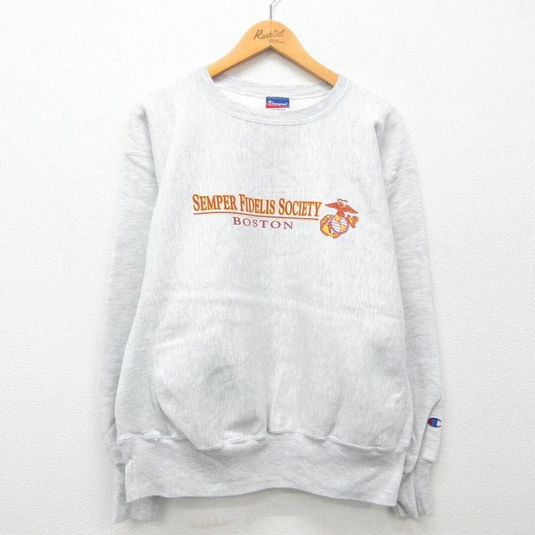 【特別訳あり特価】 トップスの通販 トレーナー スエット スウェット 中古 24sep05 霜降り 薄グレー クルーネック ワシ ボストン 00s 00年代 メンズ リバースウィーブ Champion チャンピオン 長袖 XL☆古着 - Champion by チャンピオンならラクマ ラクマ店| 古着屋RushOut(ラッシュアウト) トップス