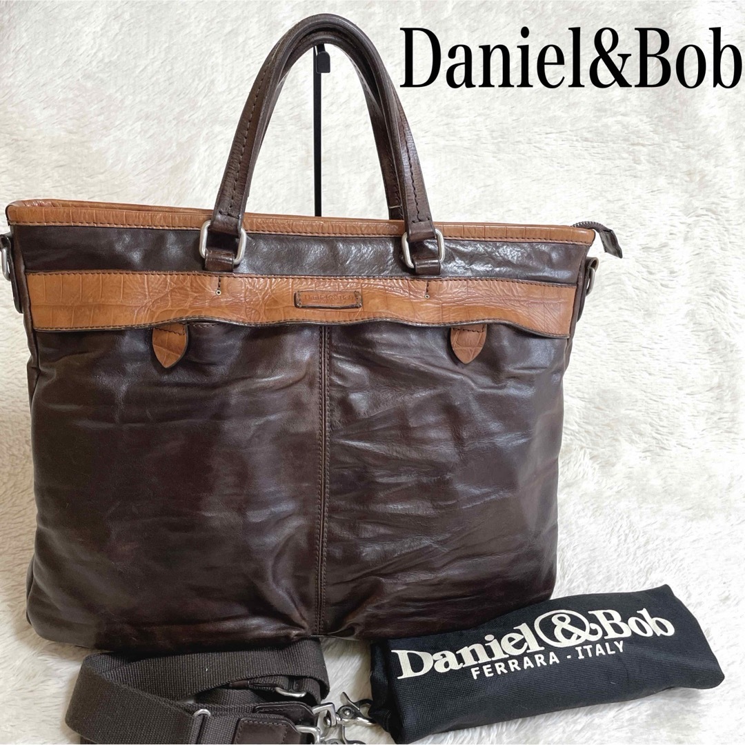 Daniel&Bob ダニエルアンドボブ オールレザー ブラウン トート 細い Daniel&Bob ダニエルアンドボブ オールレザー ブラウン トート 細い