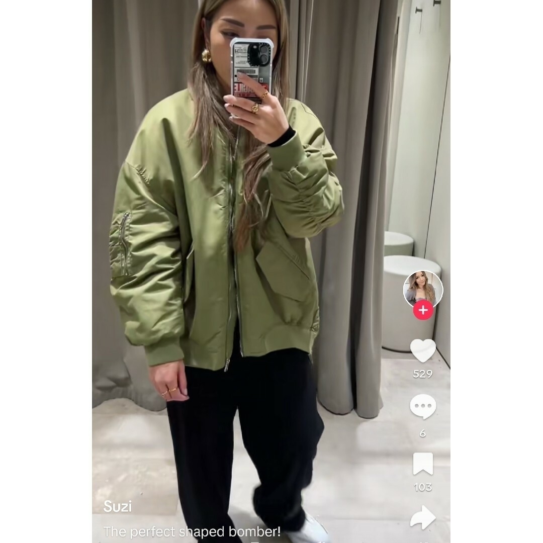 ZARA - ZARA ウォーターレペレント オーバーサイズ ボンバー ZARA - ZARA ウォーターレペレント オーバーサイズ ボンバー