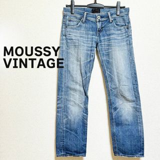 マウジー(moussy)のマウジー　ヴィンテージ　デニム　ジーンズ　クロップド　青　ブルー　ローライズ(デニム/ジーンズ)