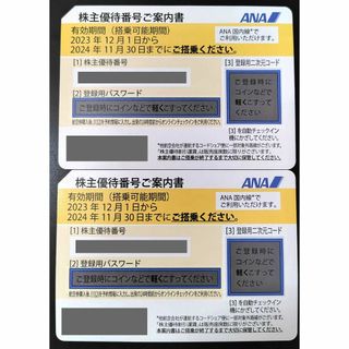 ANA 全日空 株主優待券 2枚 2024年11月30日搭乗分まで(航空券)