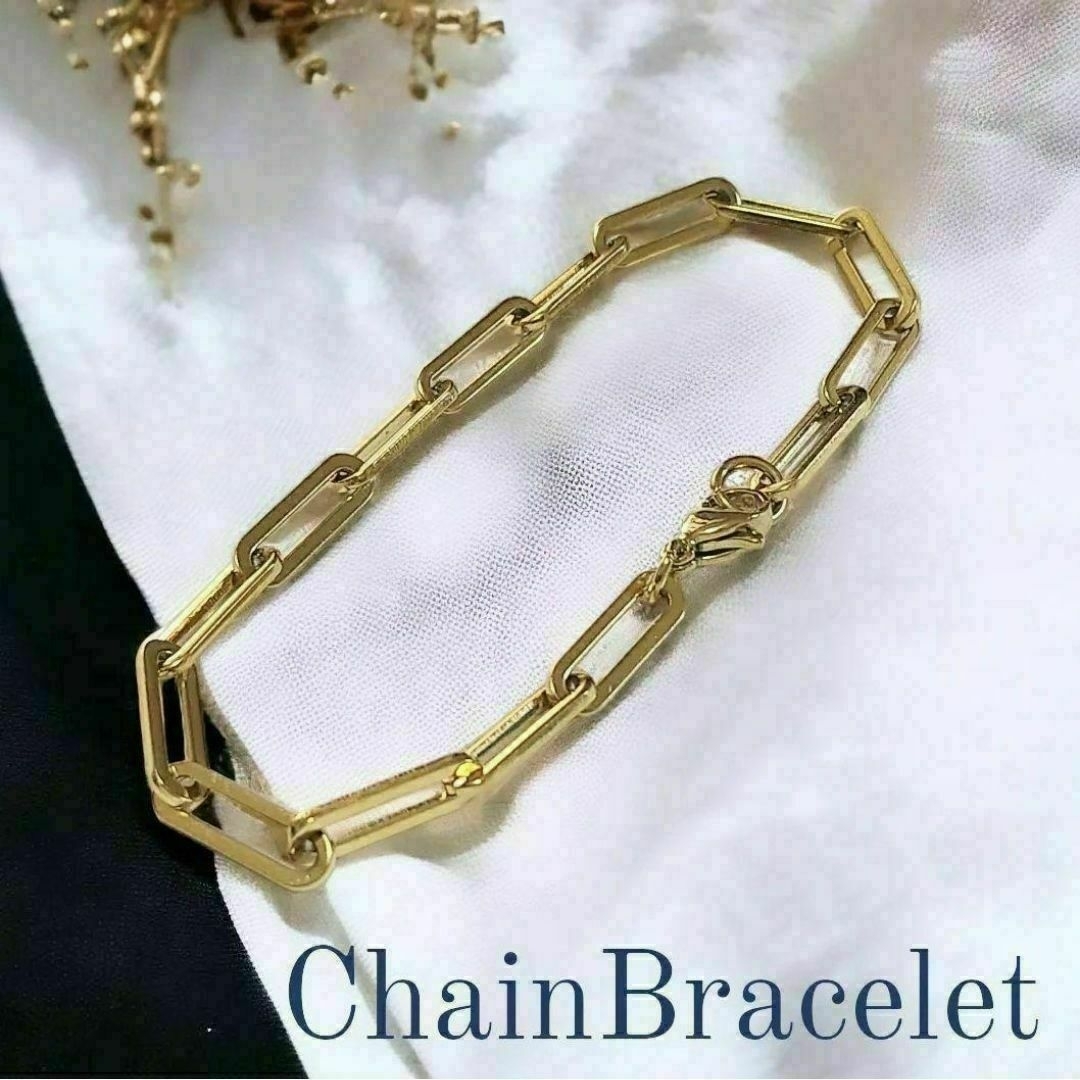 ブレスレット レオンチェーン ステンレス ゴールド お肌にやさしい！ レディースのアクセサリー(ブレスレット/バングル)の商品写真