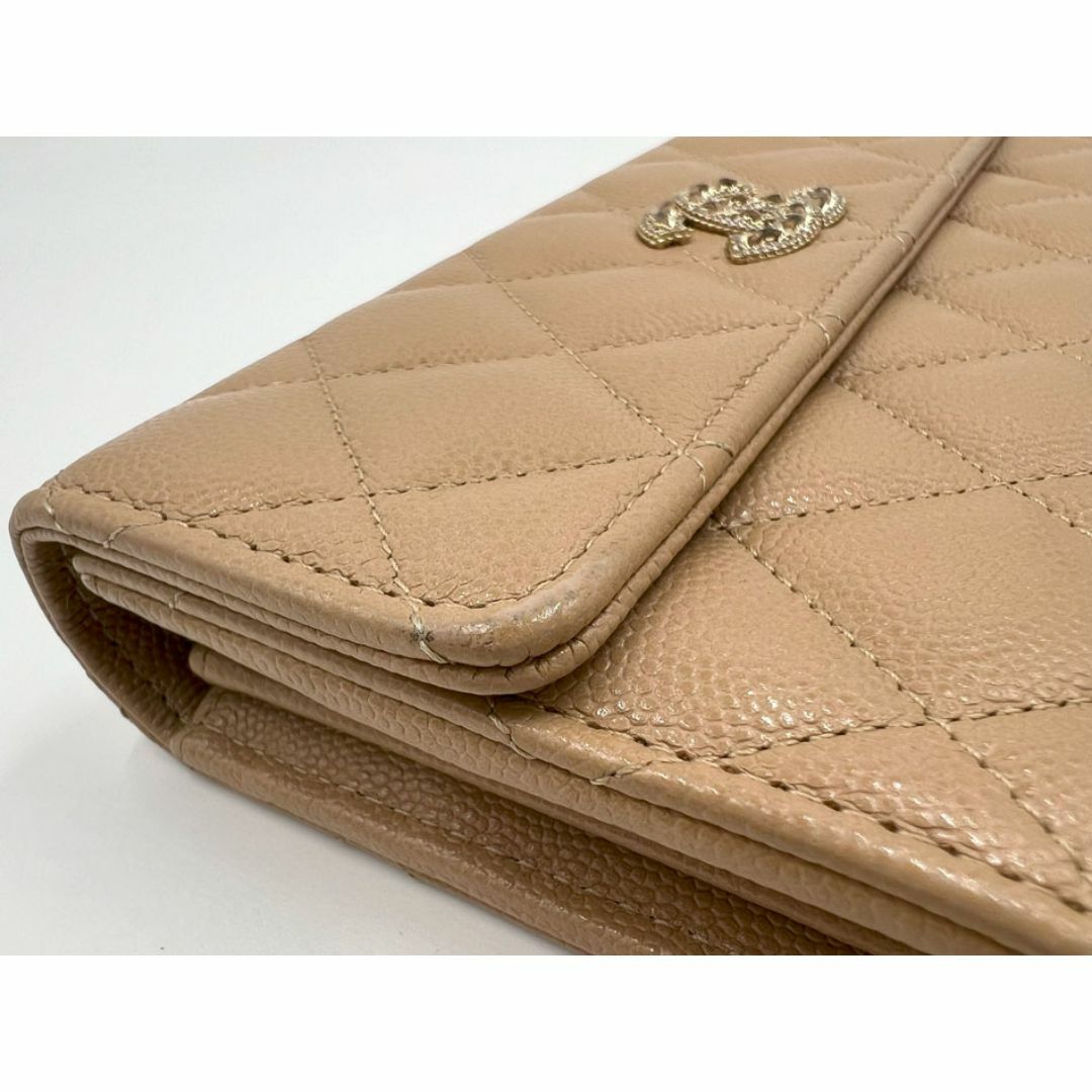 CHANEL - CHANEL シャネル キャビアスキン ロングフラップ CHANEL - CHANEL シャネル キャビアスキン ロングフラップ