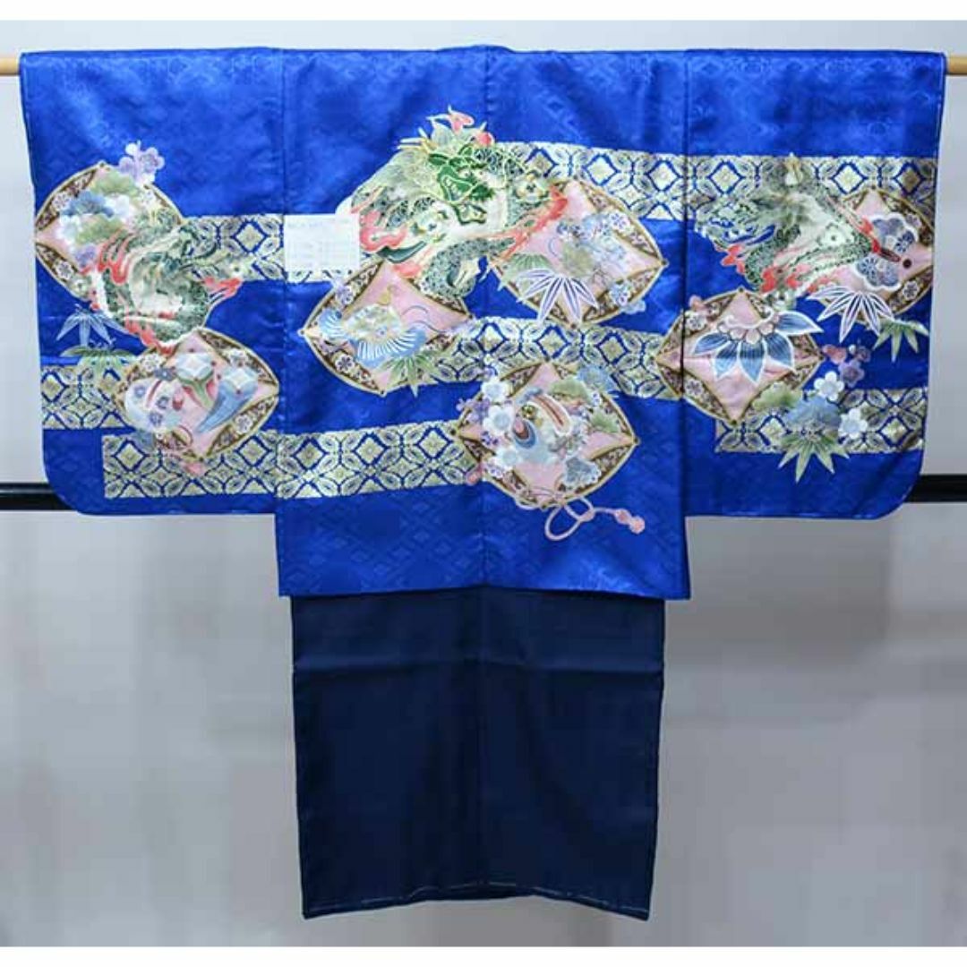 七五三 五歳 男児 羽織・着物・襦袢3点セット 青地 龍 NO32799-2 七五三 五歳 男児 羽織・着物・襦袢3点セット 青地 龍 NO32799-2