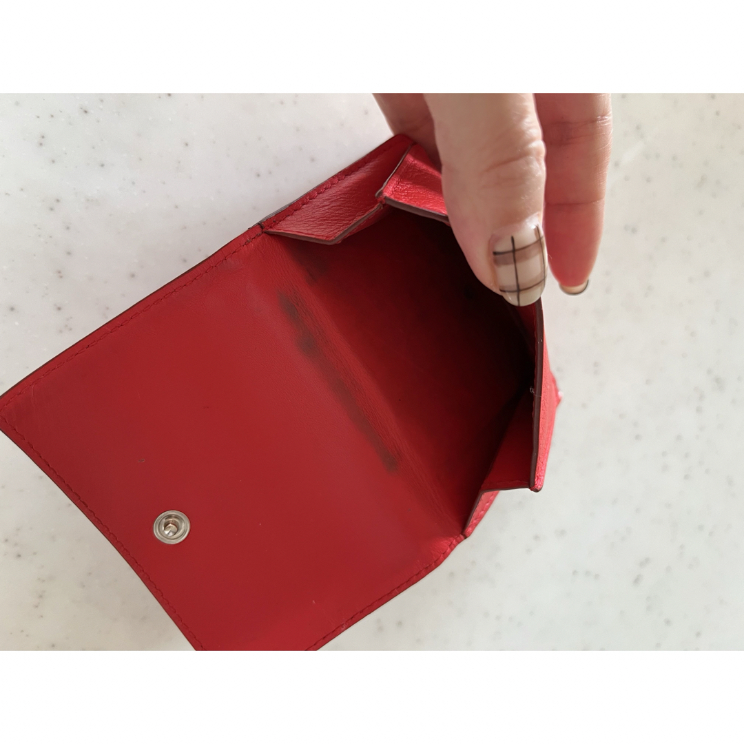 LOEWE ロエベ 三つ折り ミニ 財布 赤 財布 LOEWE ロエベ 三つ折り ミニ 財布 赤 財布