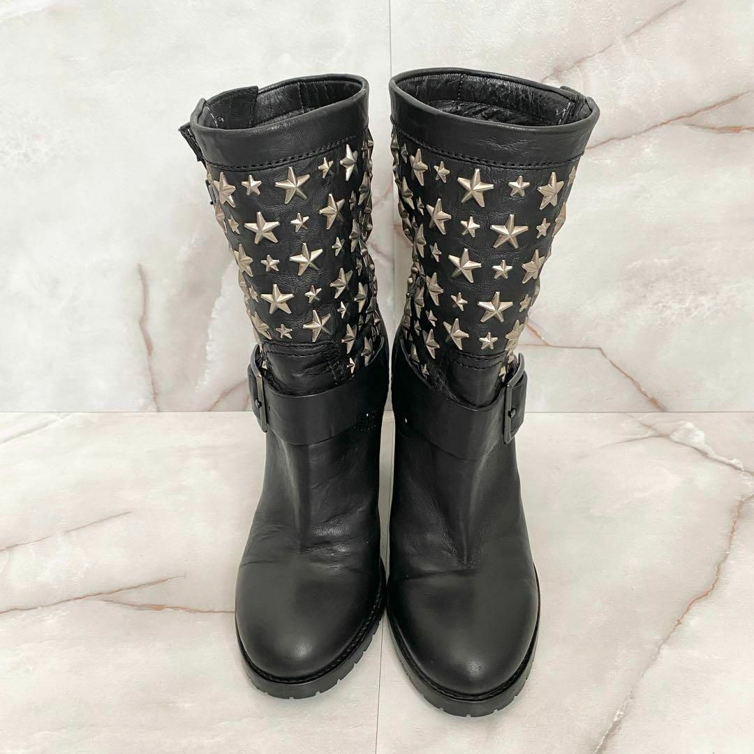 JIMMY CHOO スタースタッズ エンジニア ショートブーツ 35 JIMMY CHOO スタースタッズ エンジニア ショートブーツ 35